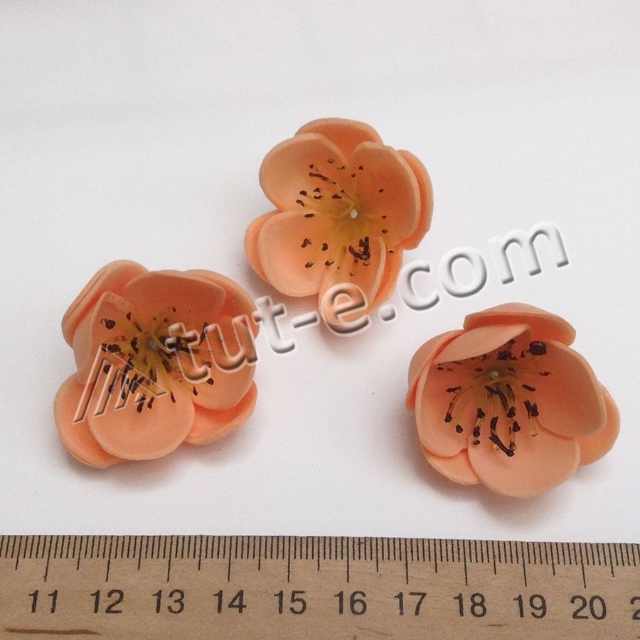 Цветок для декора персиковый- 3шт