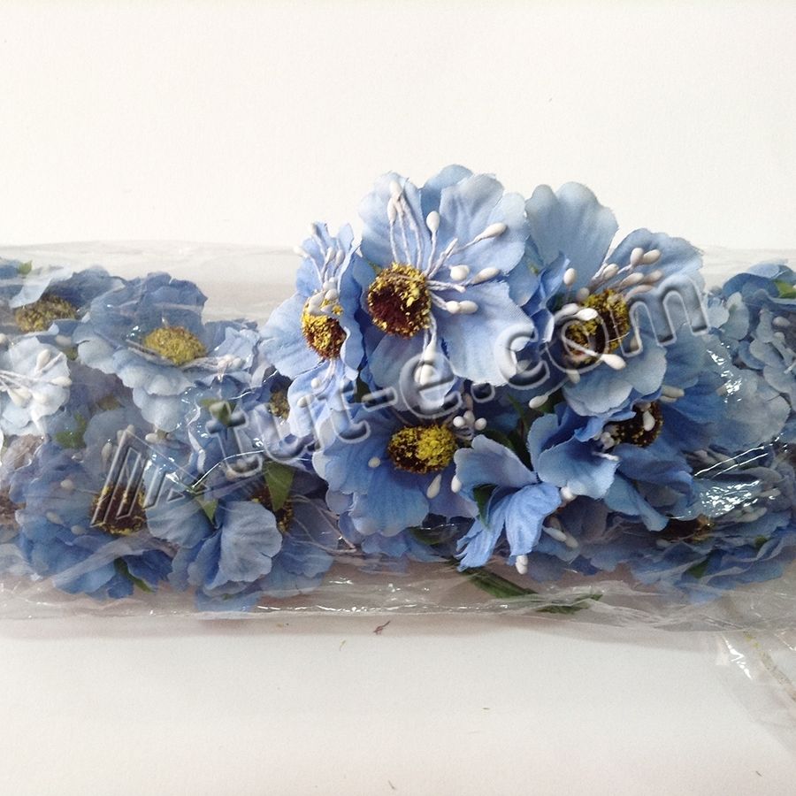 Цветок для декора мак голубой