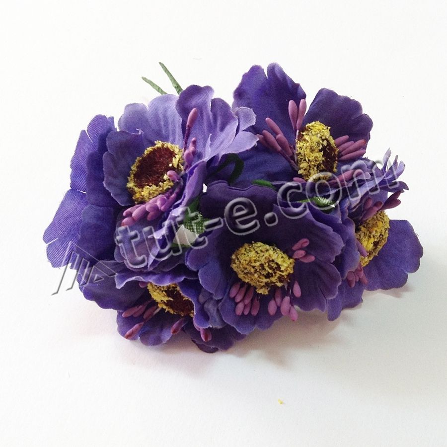 Цветок для декора мак фиолетовый