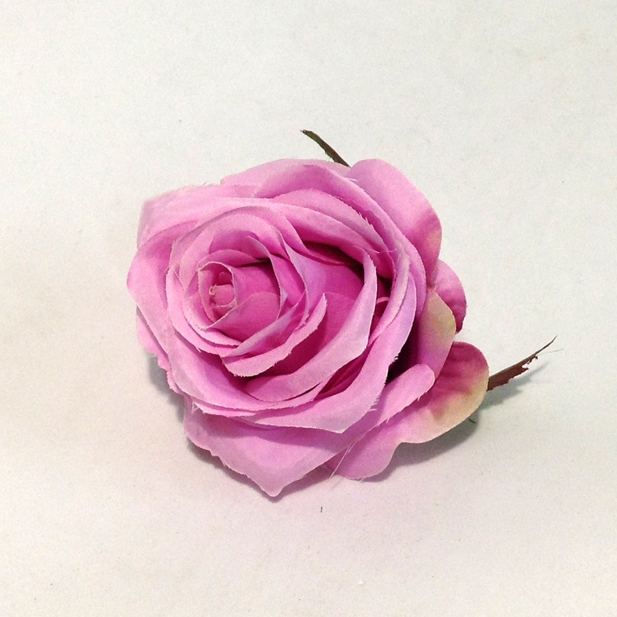 Головка розы ФЛАМИНГО розовая - 6шт