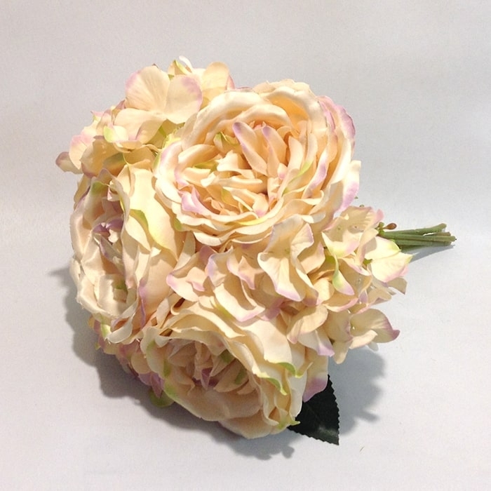 Букет английской розы с гортензией персиковый