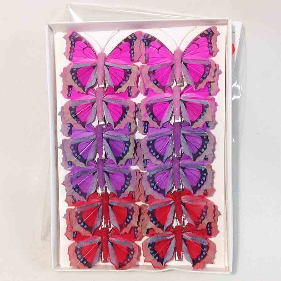 Набор бабочек 8см - 12шт 002