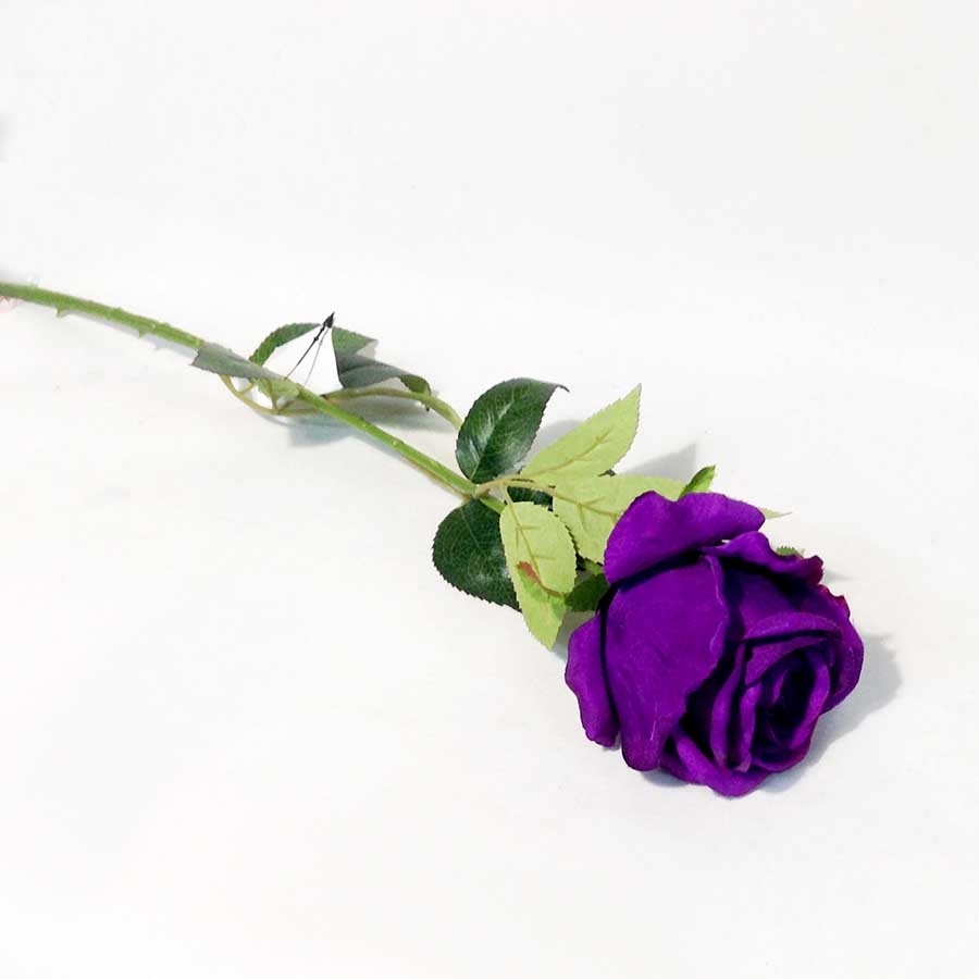 Ветка розы фиолетовая 65см