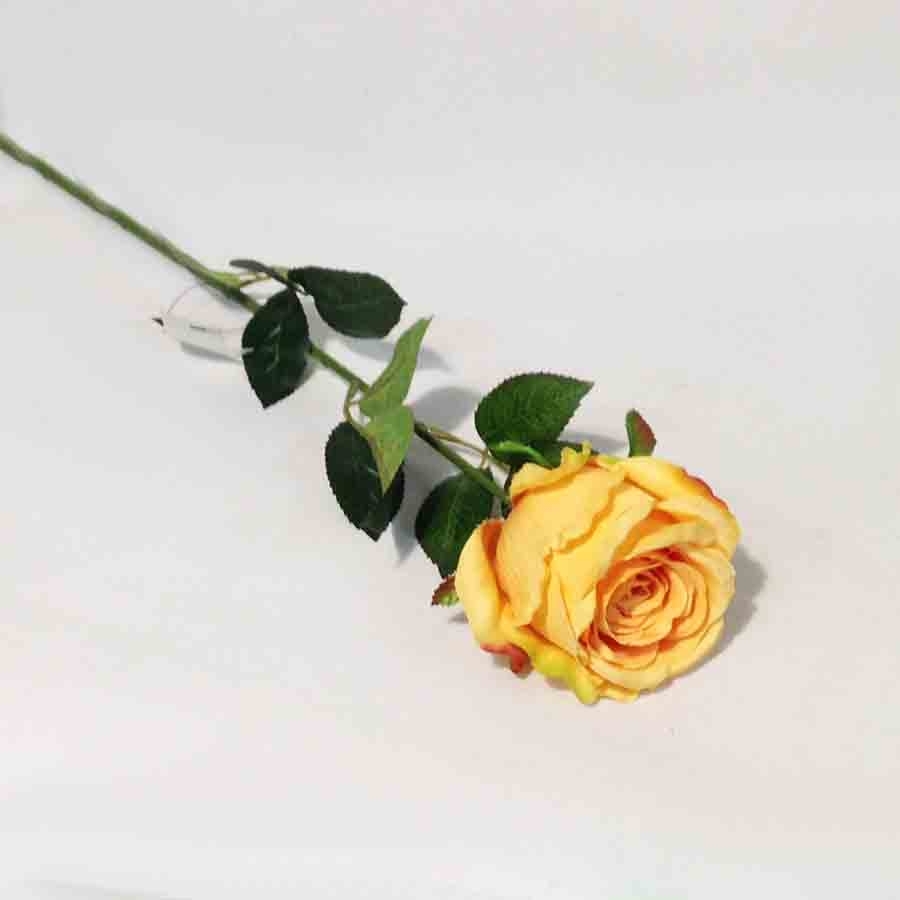 Ветка розы ярко желтая 65см