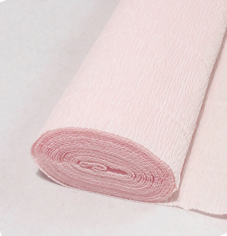 Бумага гофрированная бледно - розовая 569