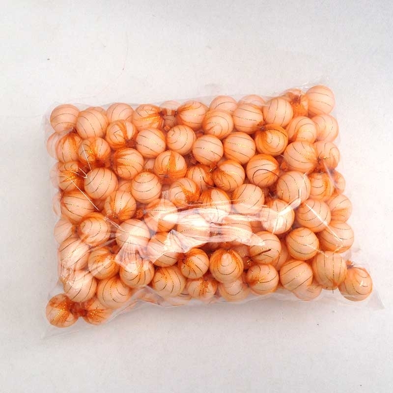 Шарики 1,5см в оранжевой органзе для рукоделия - упаковка 200шт