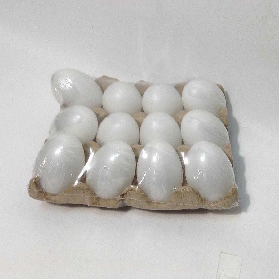 Яйца для декора  6см в лотке белые - 12шт
