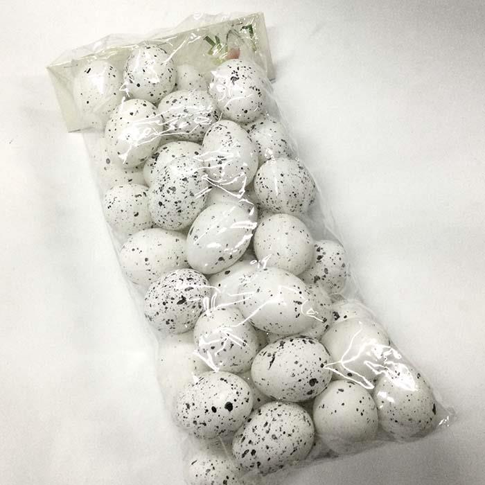 Яйца для декора пластиковые белые 4,5см - 48шт