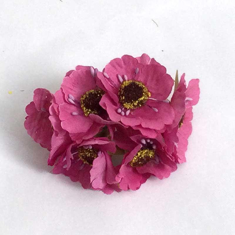 Цветок для декора мак ярко-розовый