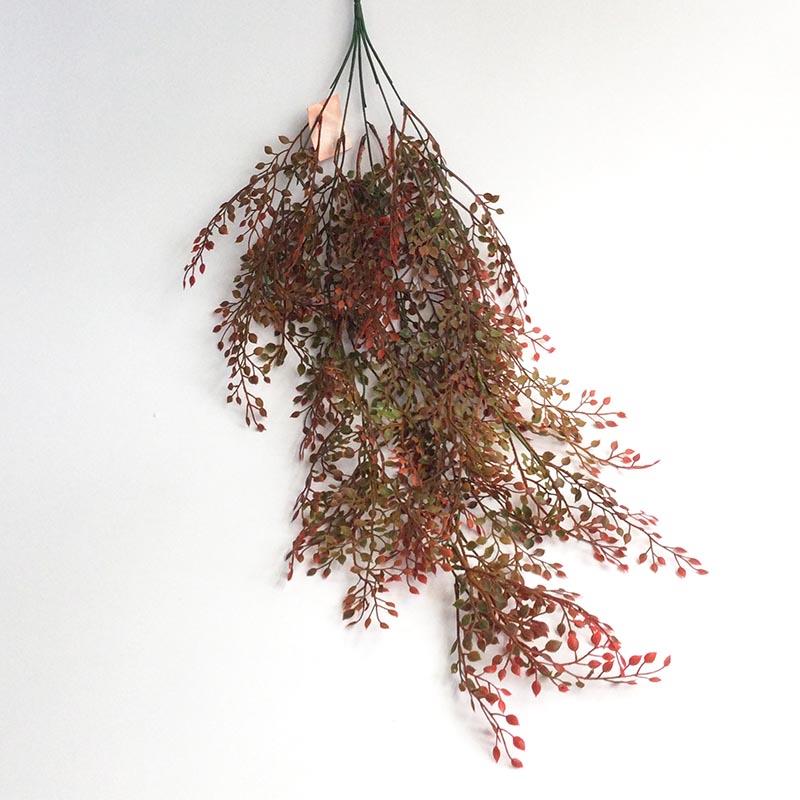 Ветка с мелкими листочками красно- оливковая - 90см