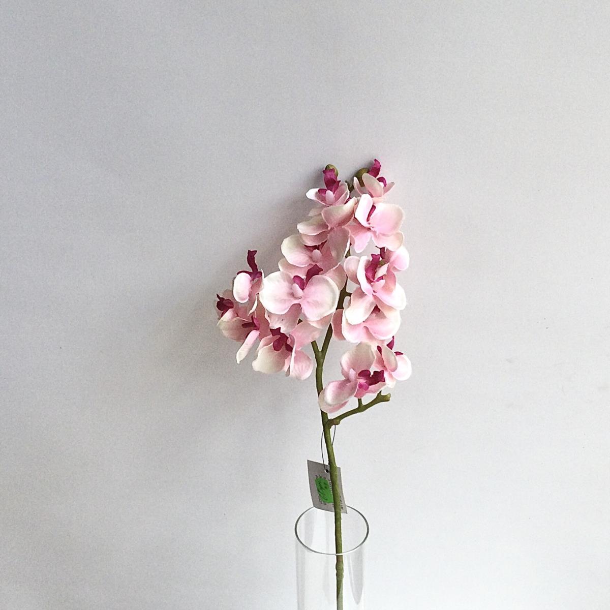 Ветка мелкой орхидеи розовая 54см