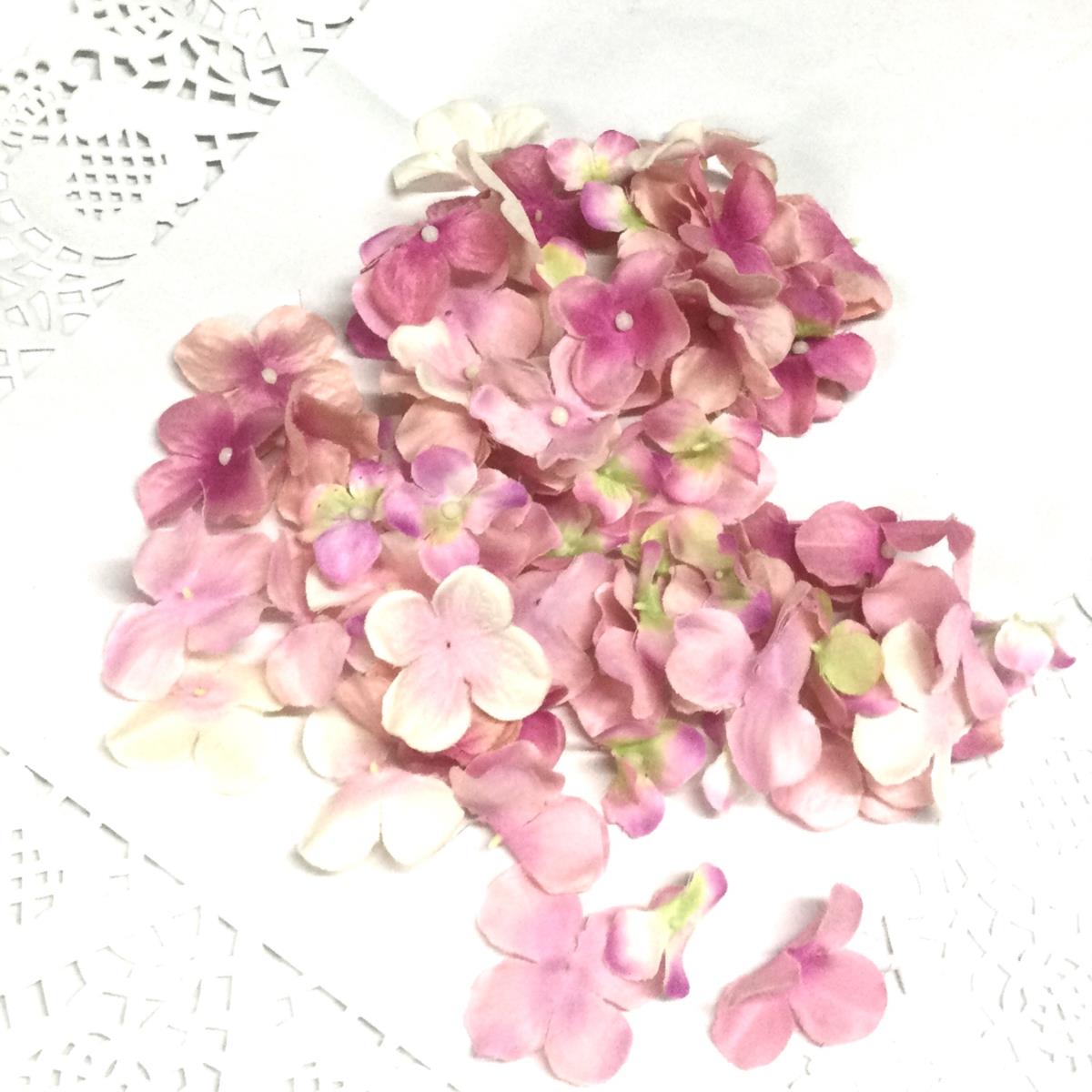 Набор цветочков розовой гортензии
