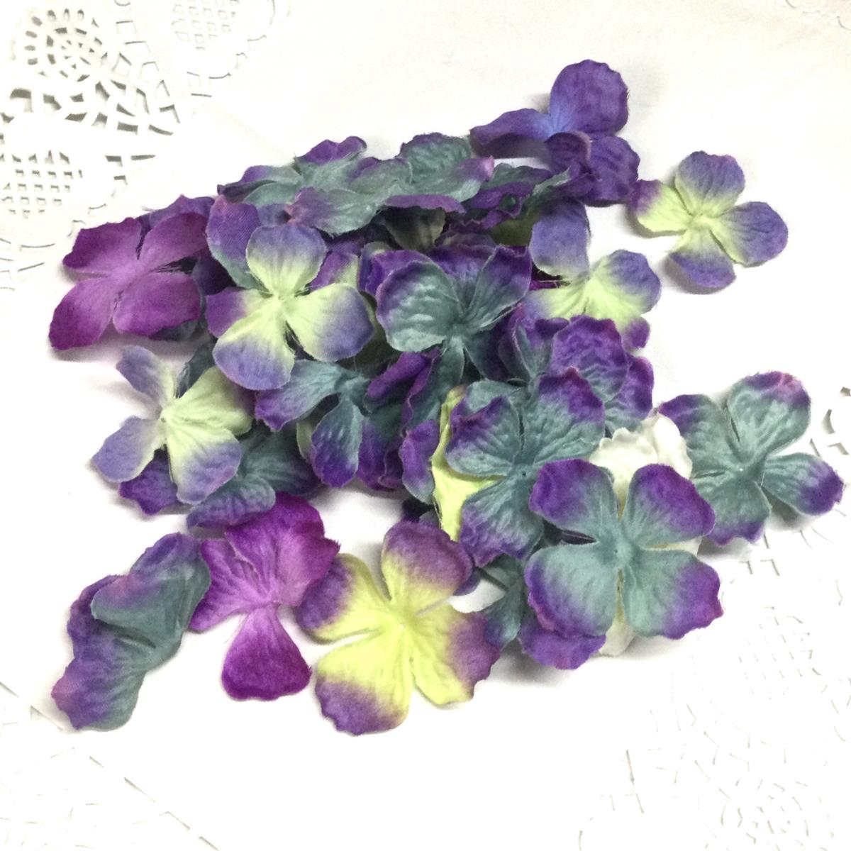 Набор цветочков фиолетово-бирюзовой гортензии
