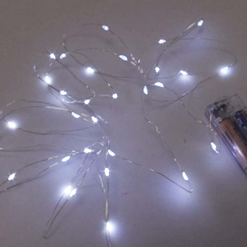 Гирлянда с LED лампочками 3м на батарейках холодный свет