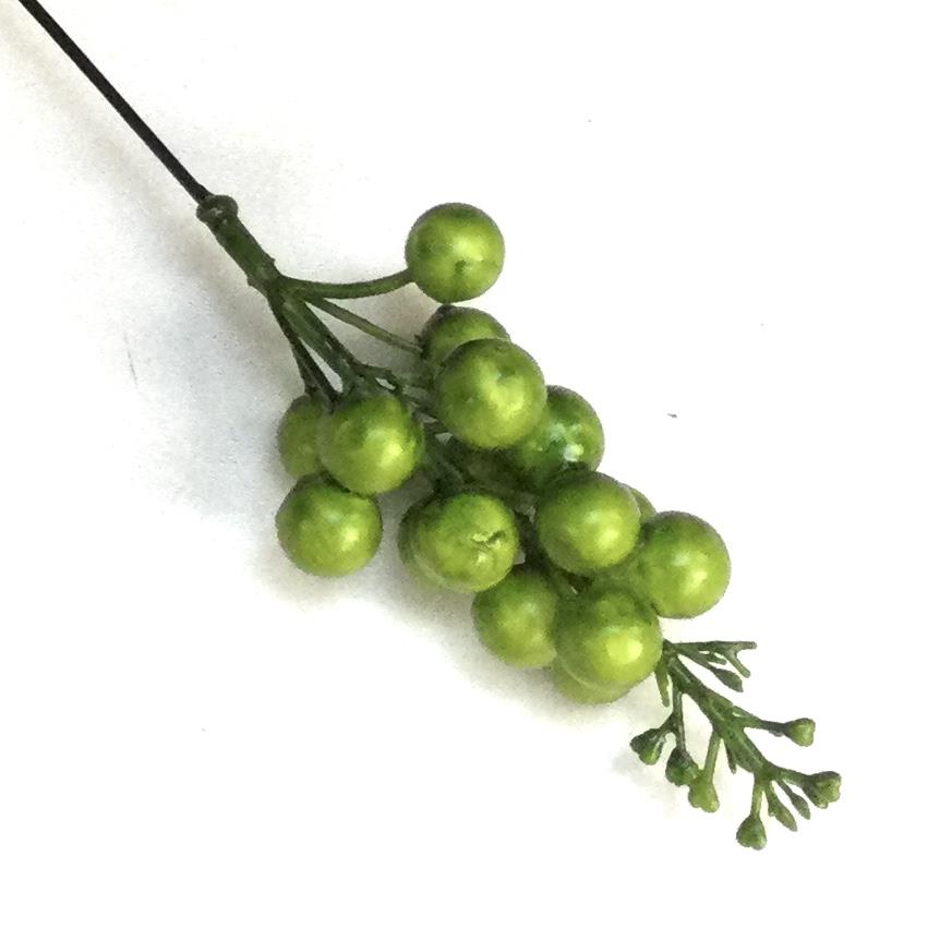 Веточка с зелёными ягодками 30см