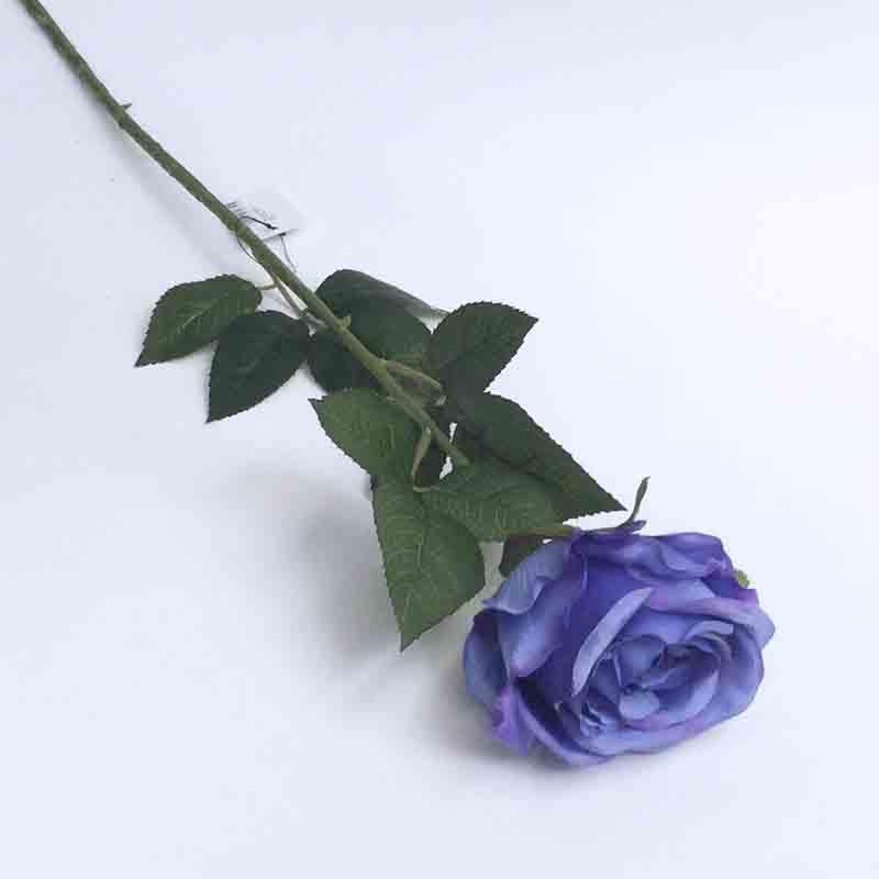 Ветка розы синяя 65см