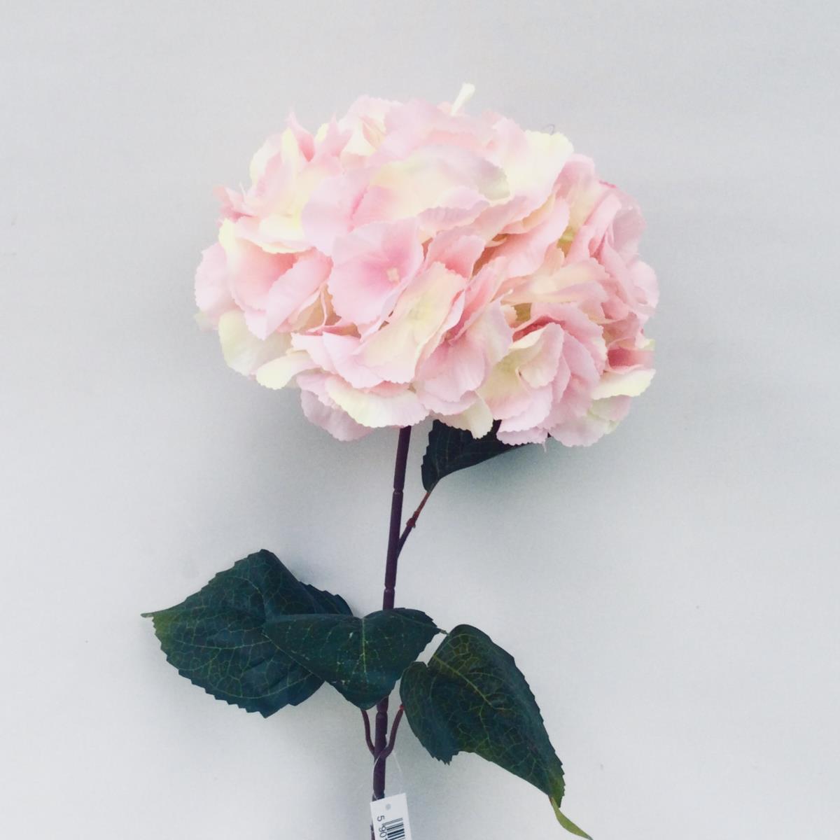Ветка гортензии крупноцветковой ванильно- розовая  80см - Зображення 1