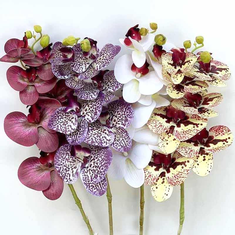 Орхидея латексная 75см - тигрово-сиреневая - 4шт