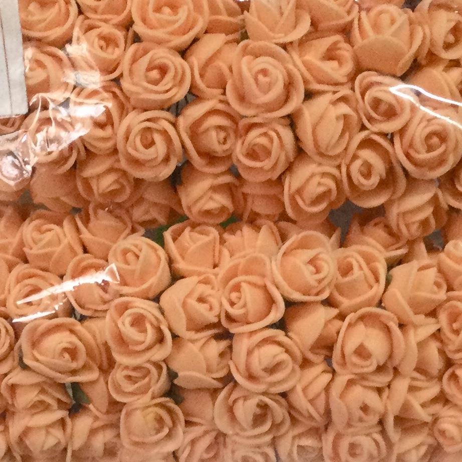 Розочки из фоамирана 15мм оранжевые