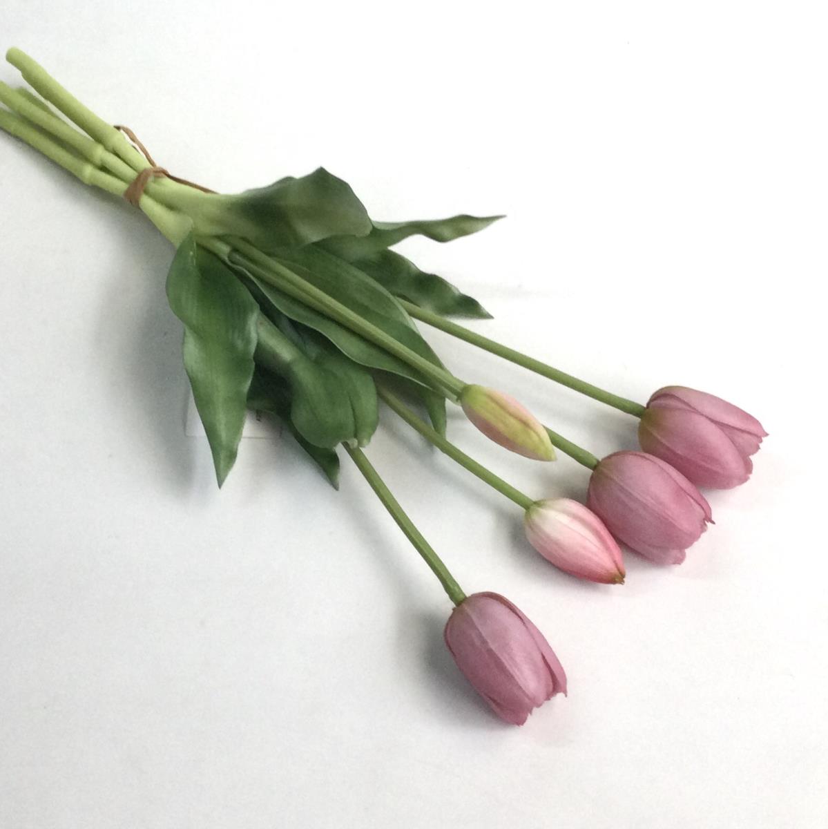 Букет тюльпанов голевых розовые - 37см