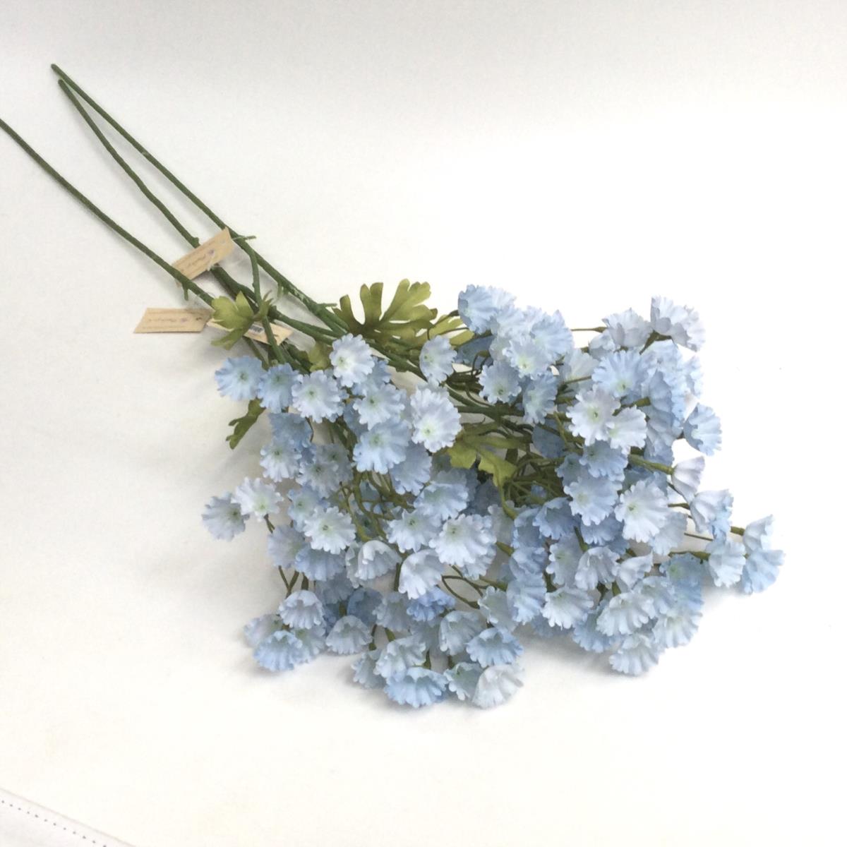 Ветка с мелкими голубыми цветочками 82см