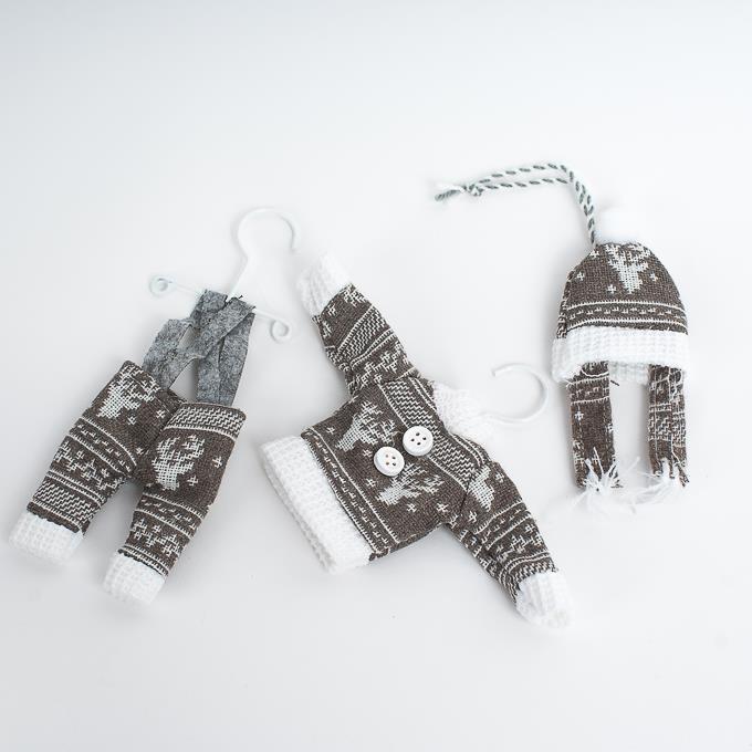 подвески на елку вязаные- 3шт