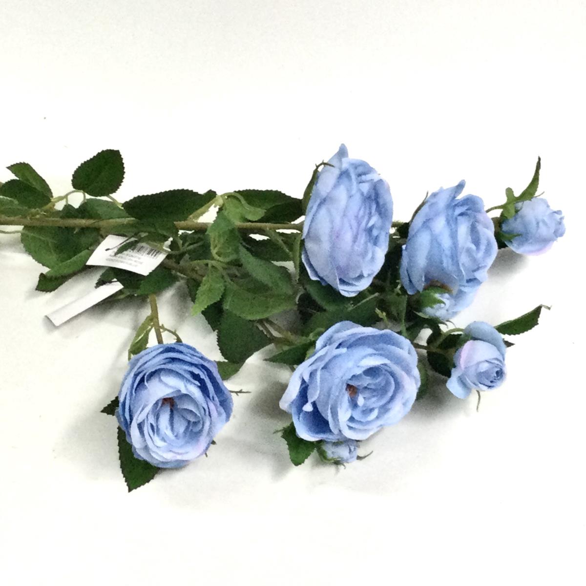 Ветка розы Остина голубая 75см