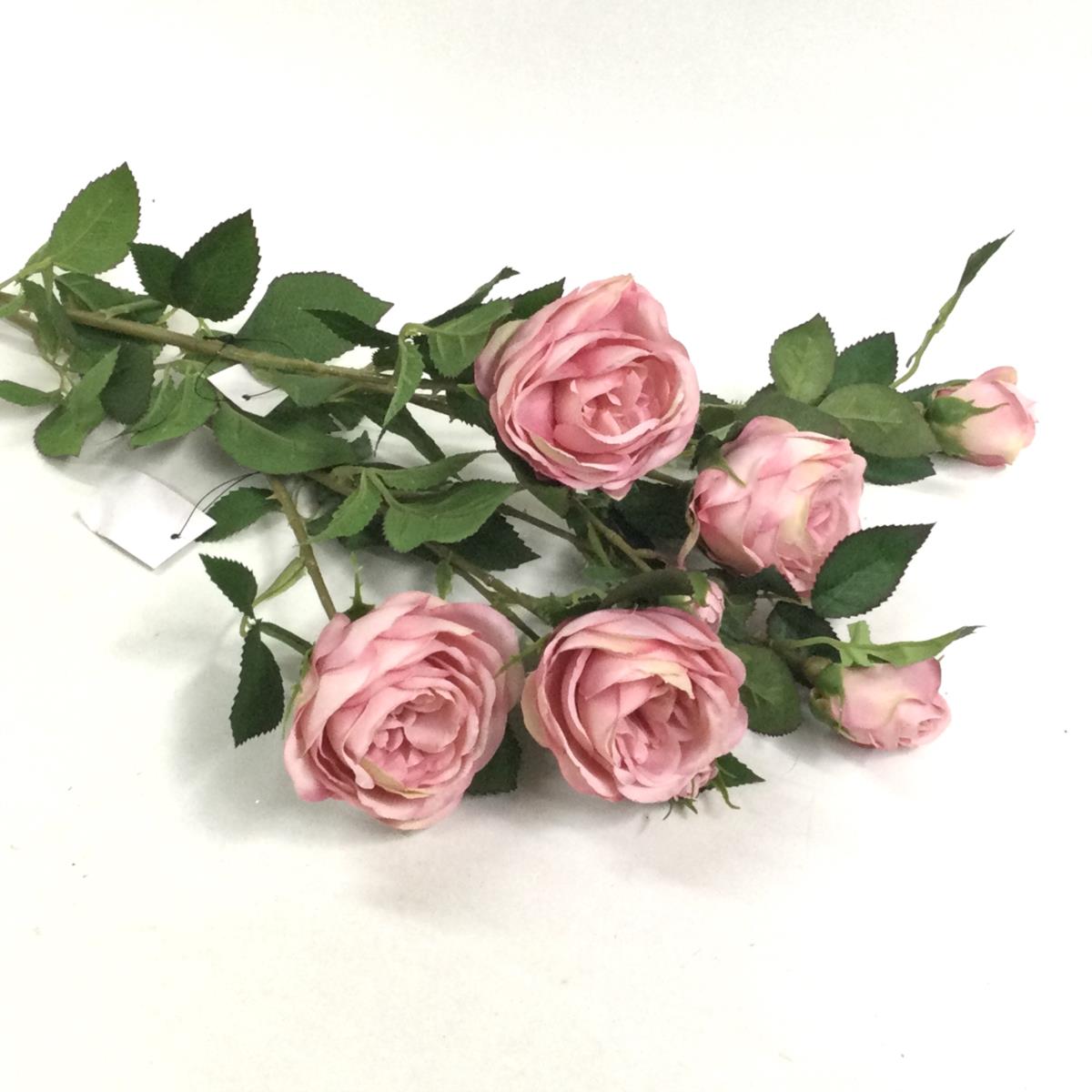 Ветка розы Остина розовая 75см