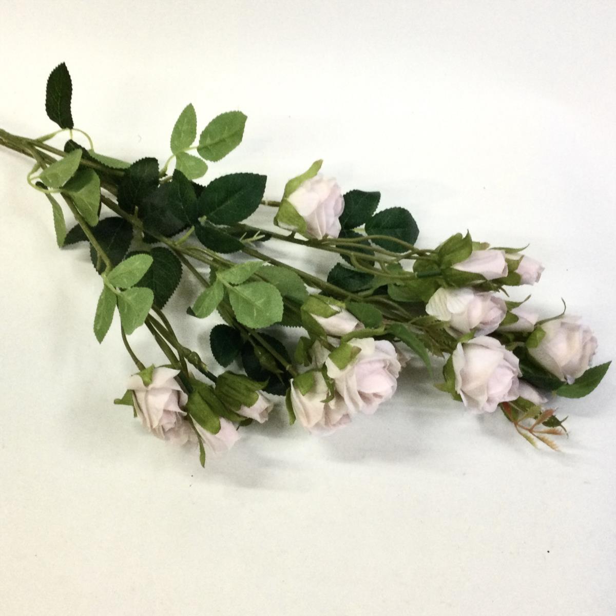 Ветка розы кустовой розовая - 70см
