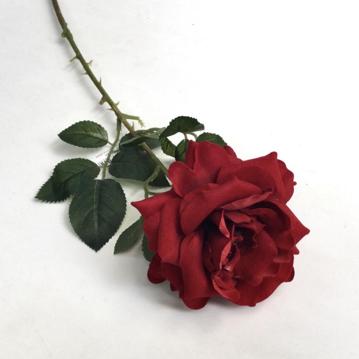 Ветка розы  Рококо красная - 65см