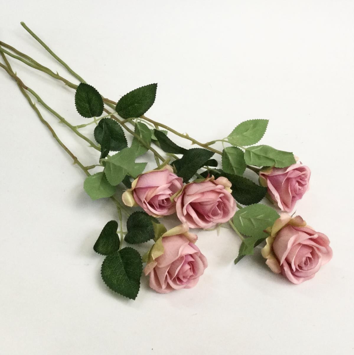 Ветка розы пудровая - 50см