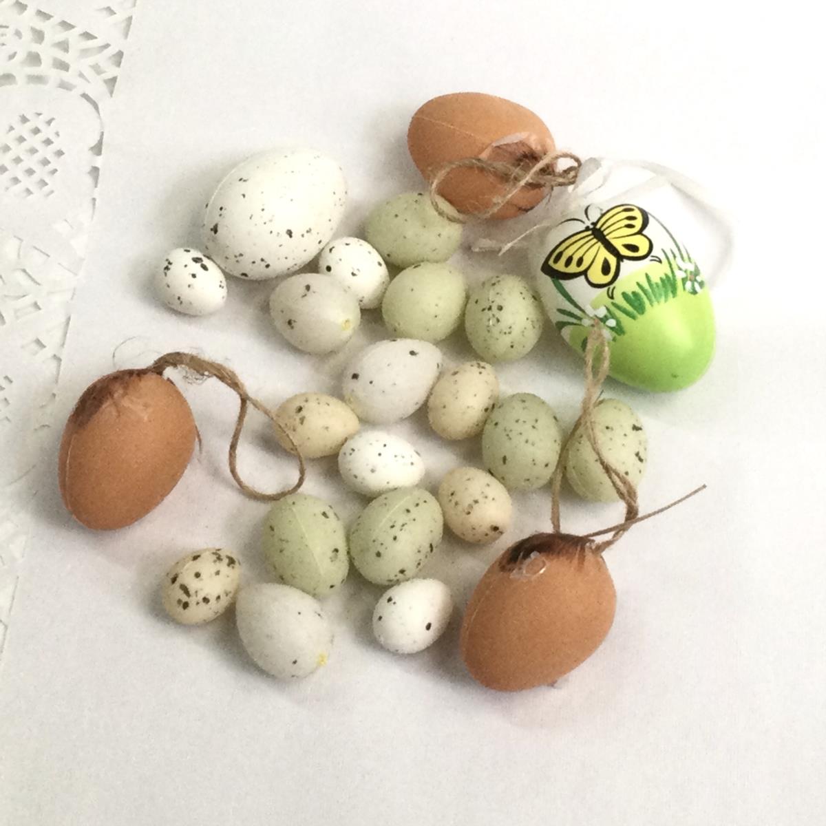 Яйца для декора пластиковые mix - 23шт