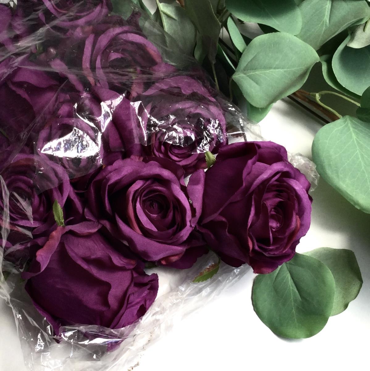Головка розы Кардинал фиолетовая - уп.12шт