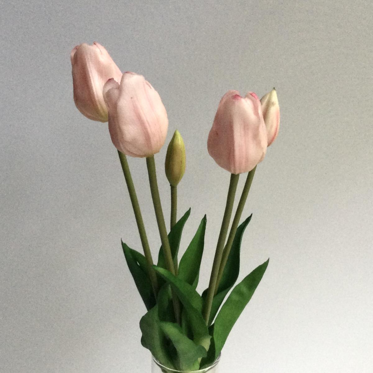 Букет гелевых тюльпанов с бутонами нежно- розовый - 40см
