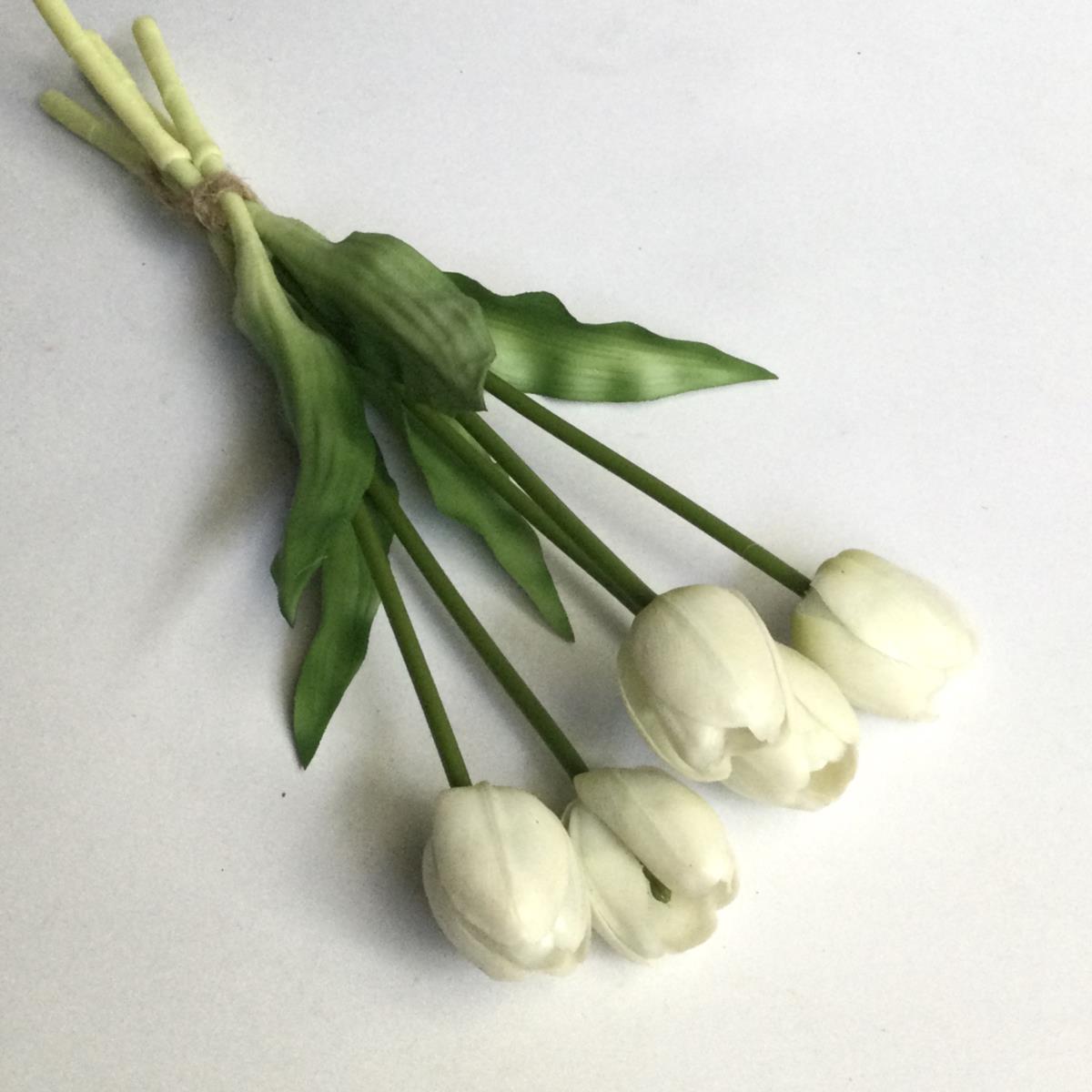 Букет тюльпанов гелевых белые - 32см