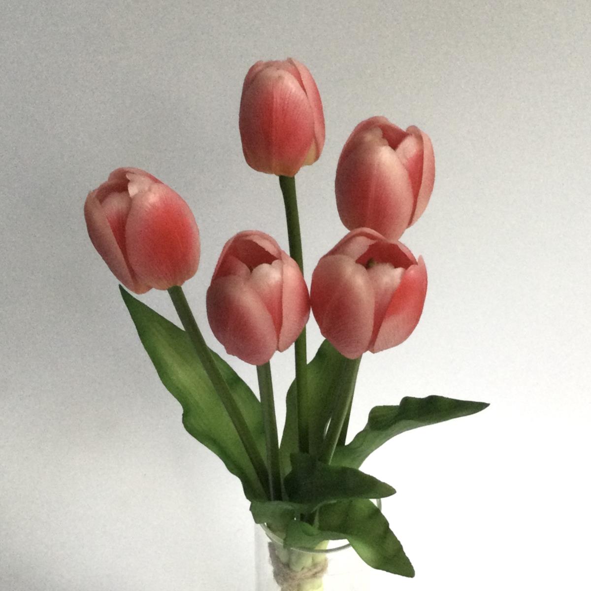 Букет тюльпанов гелевых розовые- 38см - Зображення 2