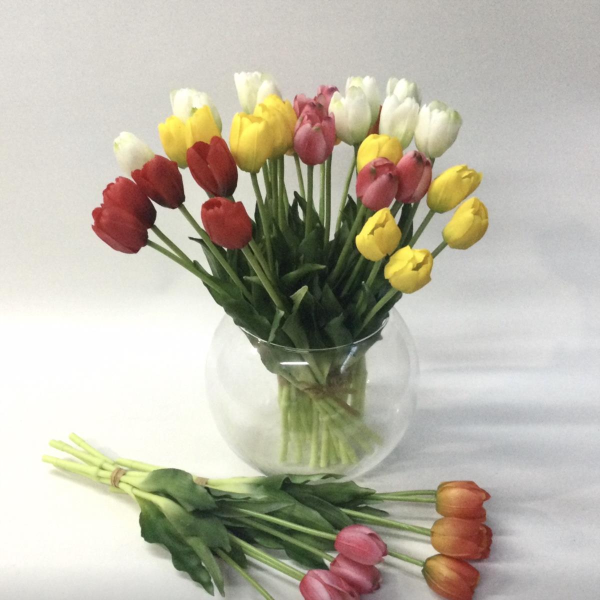 Букет силиконовых тюльпанов 38см- упаковка 10шт