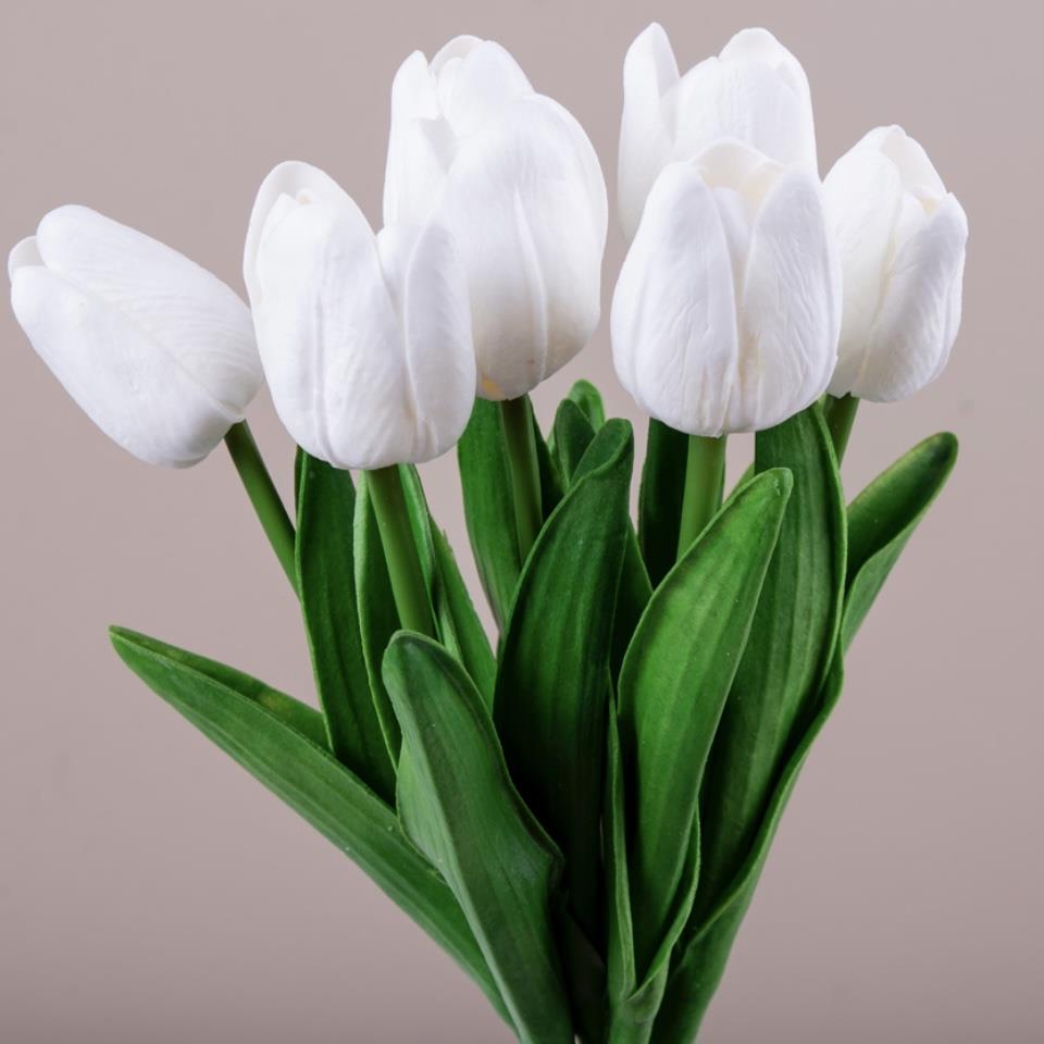 Тюльпаны из вспененного латекса белые 34см
