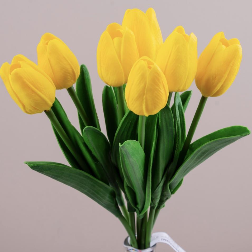 Тюльпаны из латекса желтые 34см
