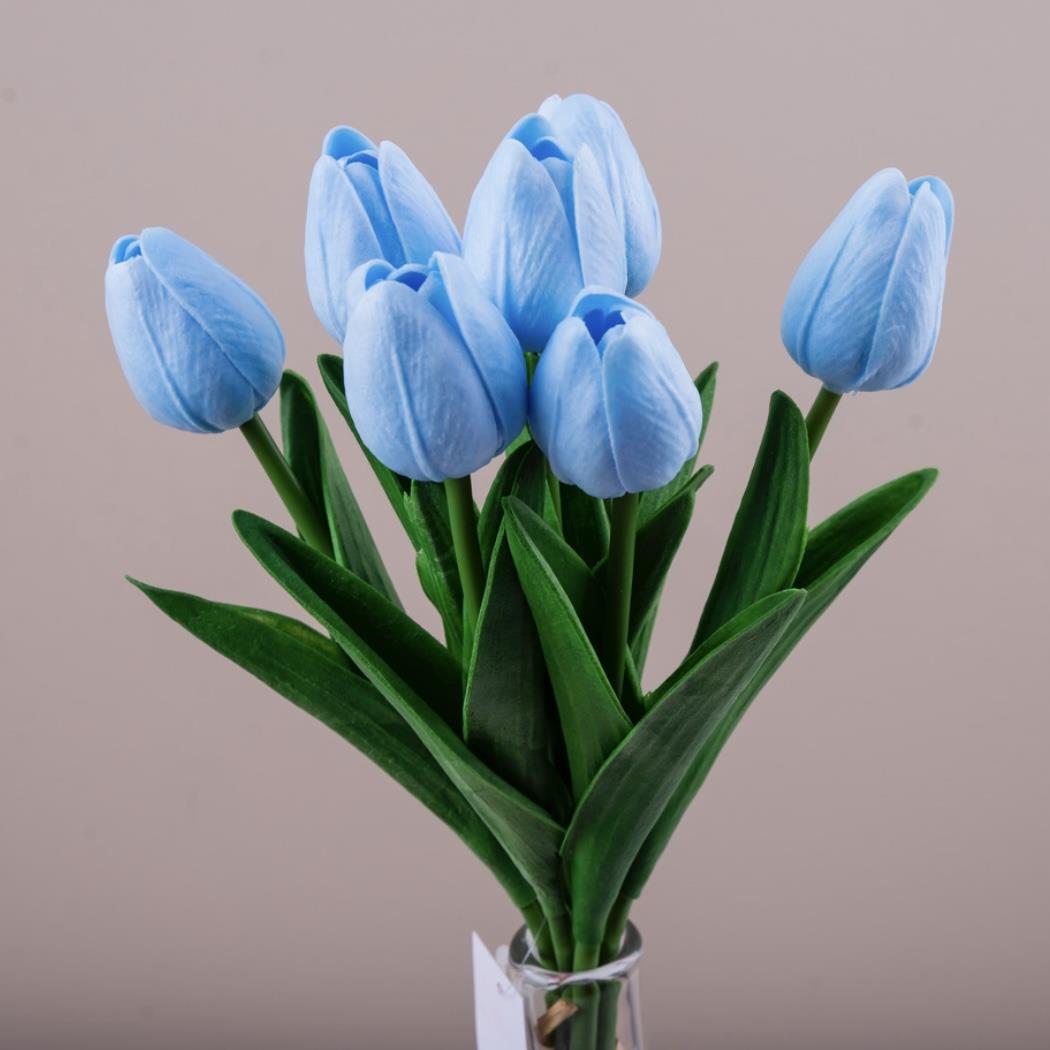 Тюльпаны из латекса голубые  34см