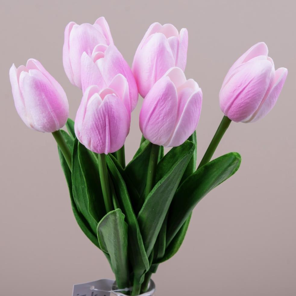 Тюльпаны из латекса сиренево-розовые  34см