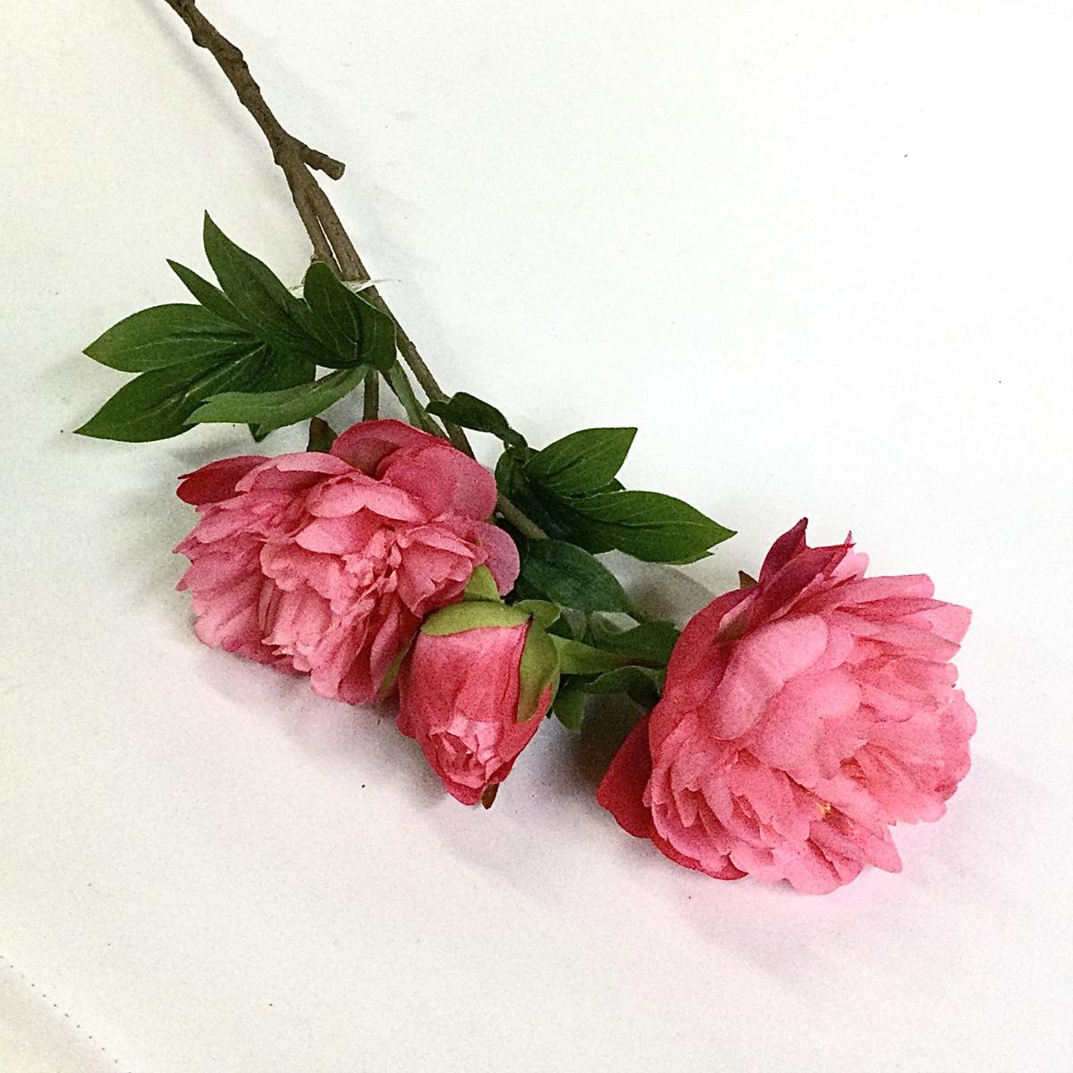 Ветка пиона коралловая 78см - Зображення 2