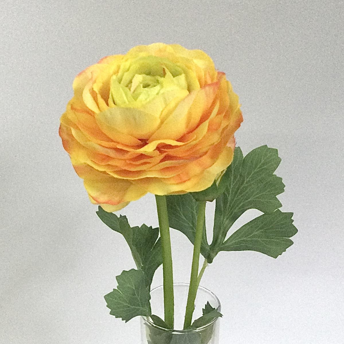 Ветка ранункулюса желтая 45см - Зображення 3