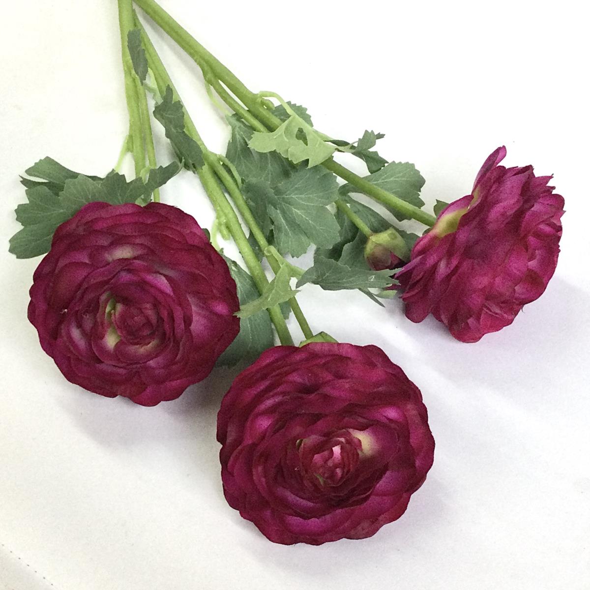 Ветка ранункулюса свекольная 45см