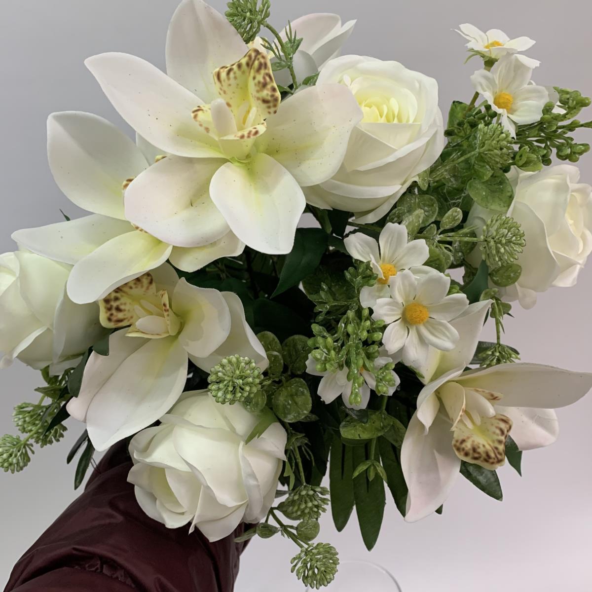 Букет роз с лилиями молочный 50см - Зображення 2