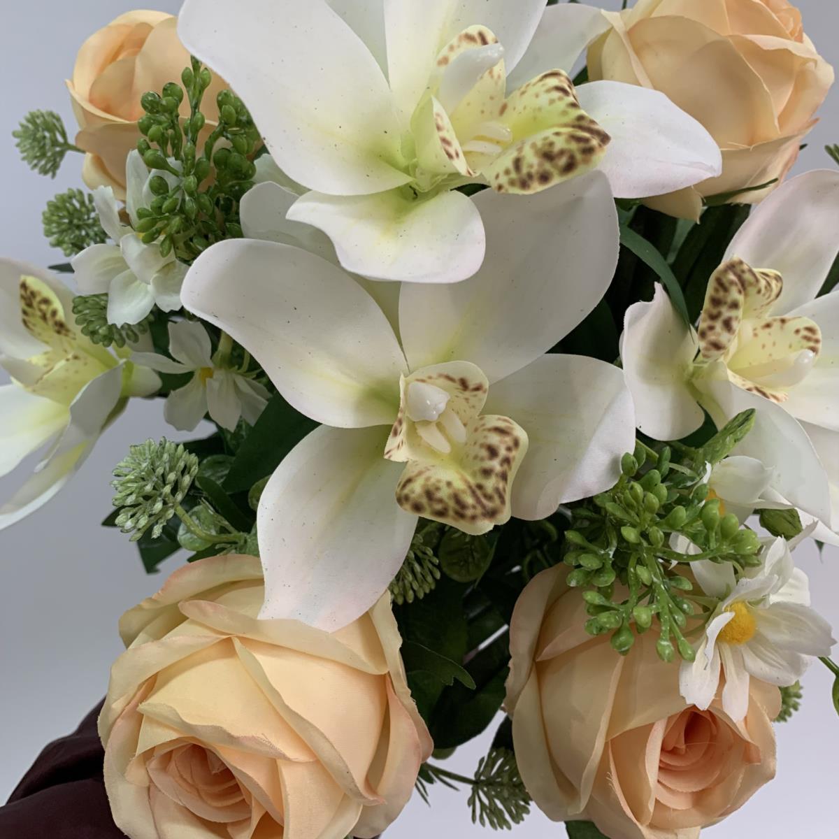 Букет роз с лилиями бело- желтый 50см - Зображення 2